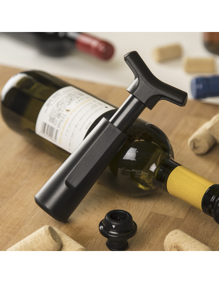 Pompa Salva Vino per Bottiglie con 4 Tappi Sottovuoto in Silicone Diametro 19mm