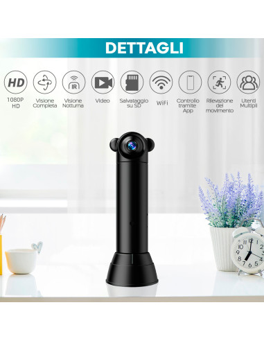 Mini Telecamera Wi-Fi Q-Sx82 Rotazione...