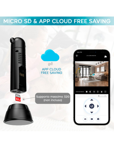 Mini Telecamera Wi-Fi Q-Sx82 Rotazione...