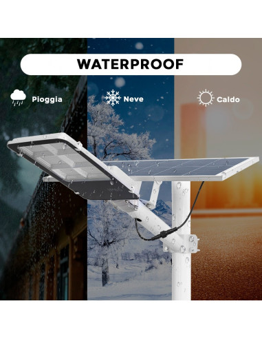 Lampione Stradale con Pannello Solare 300W...