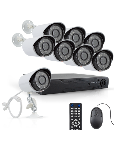Kit Videosorveglianza 8 Videocamere H.264 Controllo da Remoto Full HD Infrarossi
