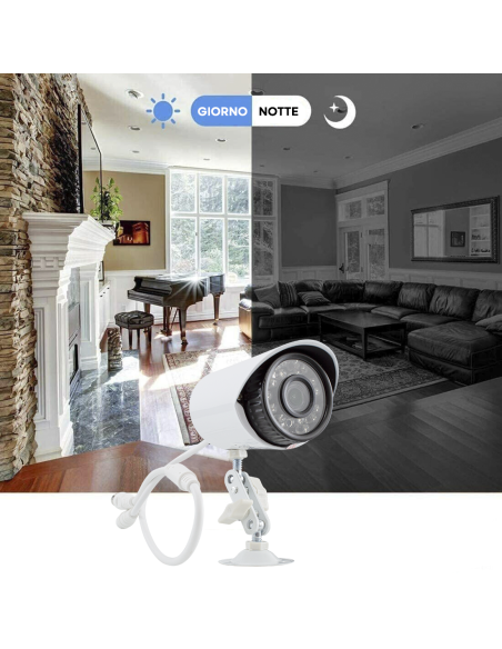 Kit Videosorveglianza 8 Videocamere H.264 Controllo da Remoto Full HD Infrarossi