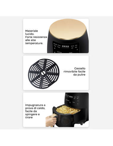 Friggitrice ad Aria 200°C Capienza 8LT Potenza...