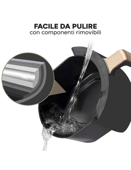 Friggitrice ad Aria 200°C Capienza 8LT Potenza 1400W con Display LCD Touch