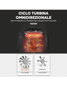 Friggitrice ad Aria 200°C Capienza 8LT Potenza 1400W con... 2