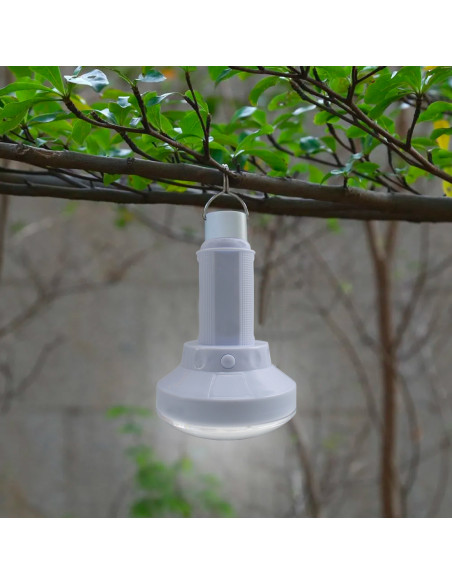 Lampada LED Portatile Ricarica solare Torcia Lampadina per Campeggio con Gancio