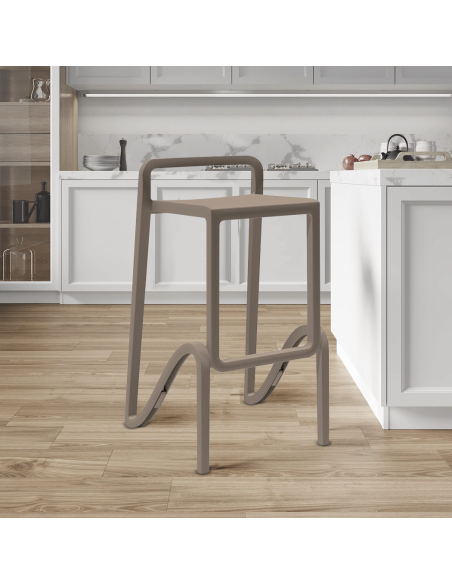 Sgabello Eolo H75 per Interni ed Esterni in Polipropilene Casa Bar Ristorante