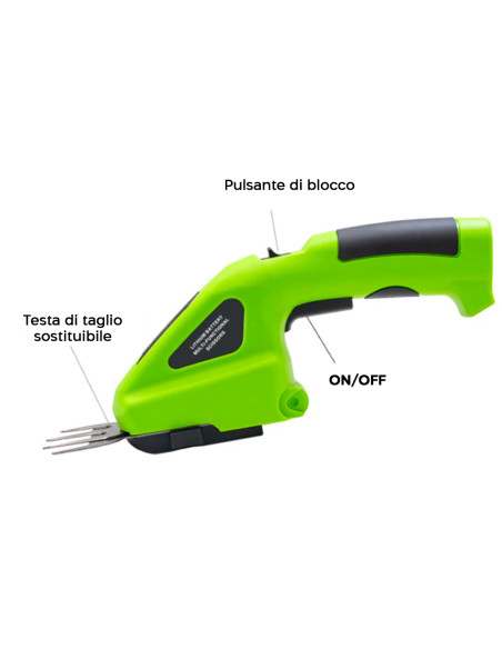 Tagliasiepi Forbice Potatura Elettrica Batteria Ricaricabile 7.2V Senza Fili