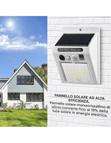 Lampada Solare con Allarme Sensore di Movimento...