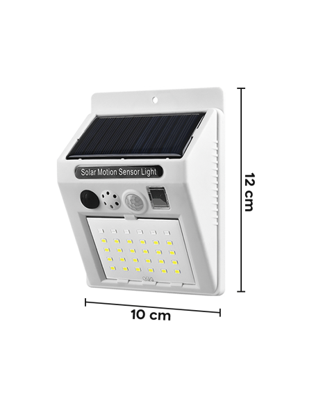 Lampada Solare con Allarme Sensore di Movimento Angolo 120° Controllo da Remoto