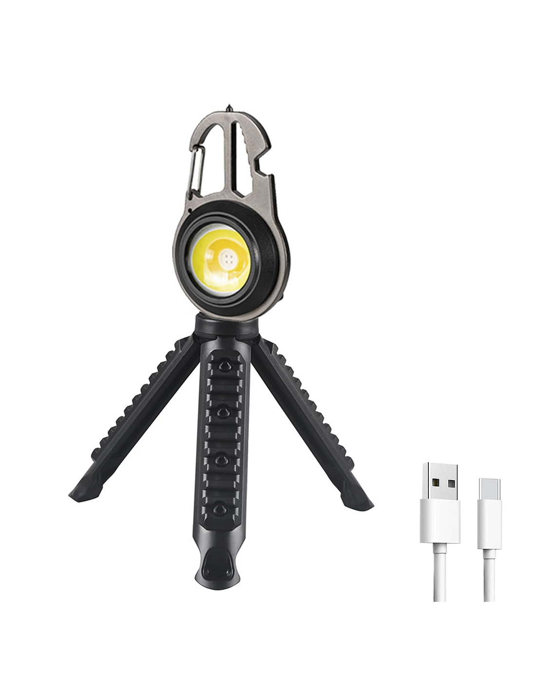 Mini Torcia Led Multiuso da Campeggio Portatile e Ricaricabile con Treppiede