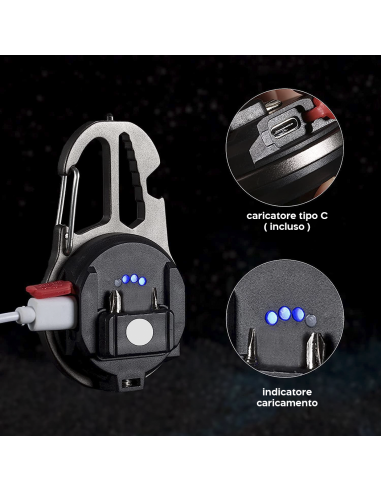 Mini Torcia Led Multiuso da Campeggio Portatile...