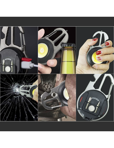 Mini Torcia Led Multiuso da Campeggio Portatile e Ricaricabile con Treppiede