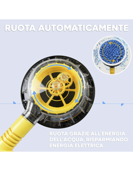 Spazzola Rotante Lavaggio Auto Finestre Alta Pressione con Serbatoio per Sapone