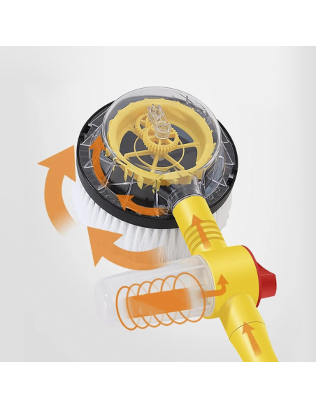 Spazzola Rotante Lavaggio Auto Finestre Alta Pressione con Serbatoio per Sapone