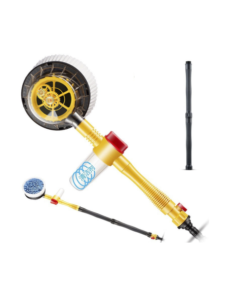 Spazzola Rotante Lavaggio Auto Finestre Alta Pressione con Serbatoio per Sapone