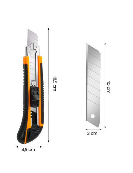 Taglierino Professionale Ricarica 3 Lame Manico Antiscivolo Taglio Preciso