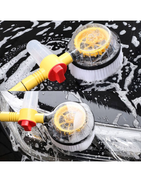 Spazzola Rotante Lavaggio Auto Finestre Alta Pressione con Serbatoio per Sapone