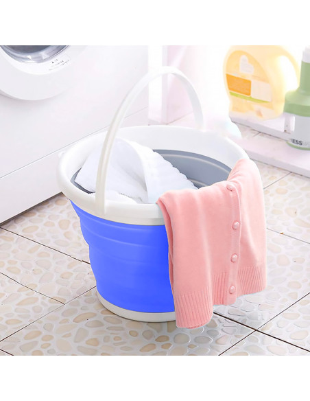 Secchio Silicone Pieghevole Capacità 10lt Portatile Salvaspazio Campeggio Casa