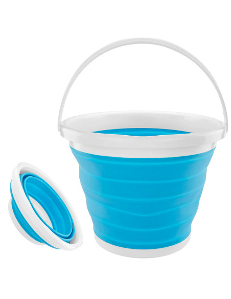 Secchio Silicone Pieghevole Capacità 10lt Portatile Salvaspazio Campeggio Casa