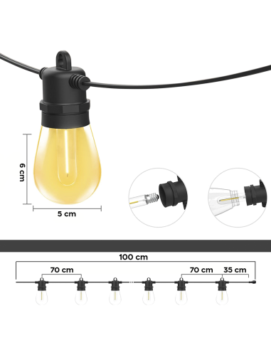 Catena Luminosa con Pannello Solare...