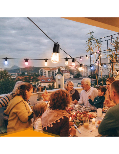 Catena Luminosa con Pannello Solare Ricaricabile 10m Multicolore Effetto Pioggia