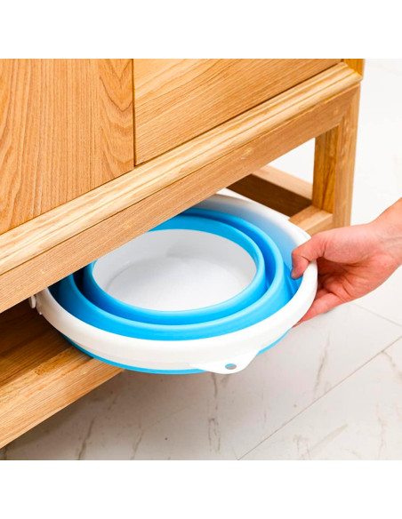 Secchio Silicone Pieghevole Capacità 5lt Portatile Salvaspazio Campeggio Casa