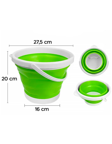 Secchio Silicone Pieghevole Capacità 5lt...