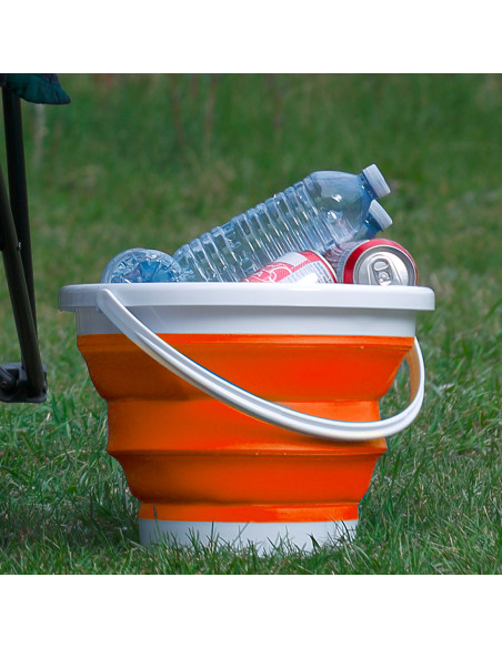 Secchio Silicone Pieghevole Capacità 5lt Portatile Salvaspazio Campeggio Casa
