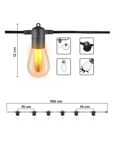 Catena Luminosa con Pannello Solare...