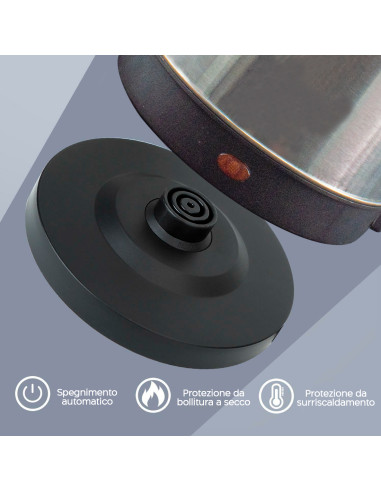 Bollitore Elettrico in Acciaio Inox 1.8lt 1500W...