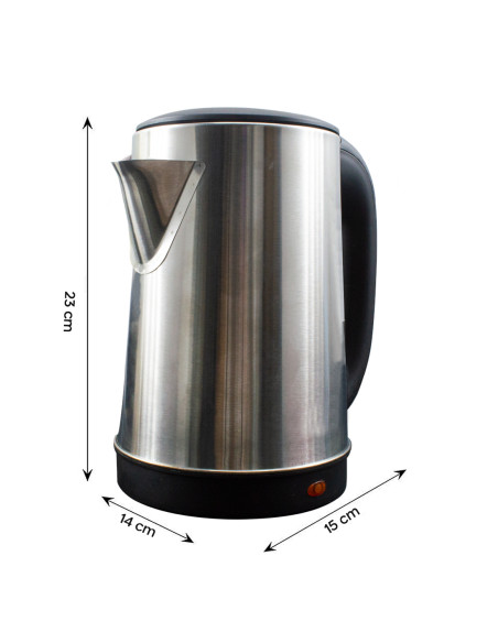 Bollitore Elettrico in Acciaio Inox 1.8lt 1500W Spia Luminosa con Base Girevole