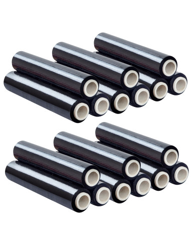 Pack 18pz Bobina Film Estensibile Nero Manuale 23MY Pellicola 3mt 2.4kg 500mm