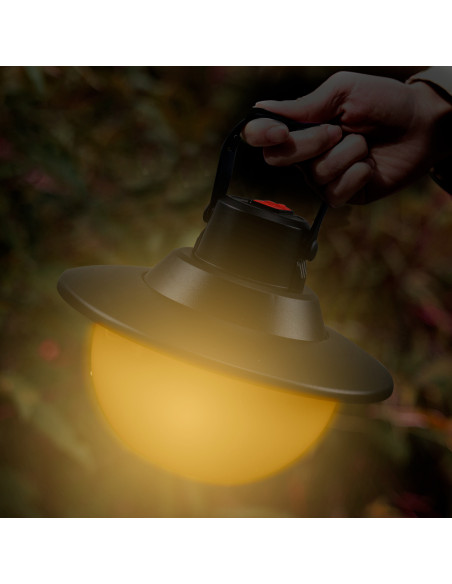 Lampada da Campeggio Luce Gialla 3 Tipi di Luminosità Portatile Ricaricabile USB