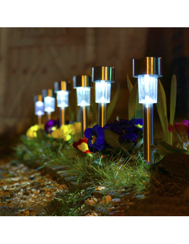 Set 4 lampade 1 led da 30 cm a energia solare...