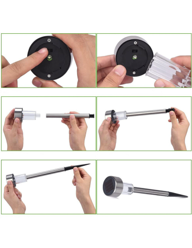 Set 4 lampade 1 led da 30 cm a energia solare...