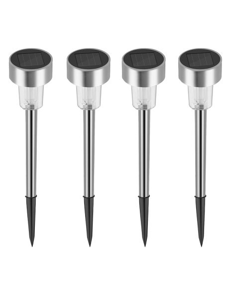 Set 4 lampade 1 led da 30 cm a energia solare segnapasso da giardino