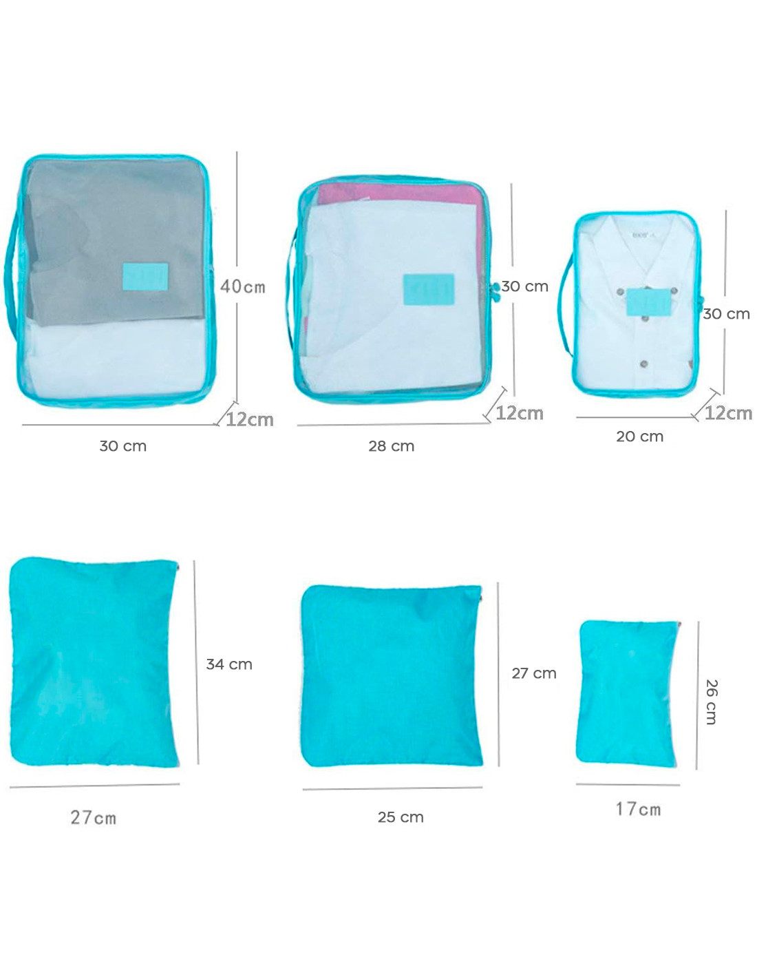 Organizer Valigia 10 Pezzi - Borse Impermeabili Per Viaggi, Vestiti E Cosmetici - Foto 2