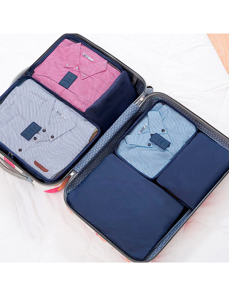 Set 6 Borse Organizer da Viaggio Impermeabili Salvaspazio per Valigia con Zip