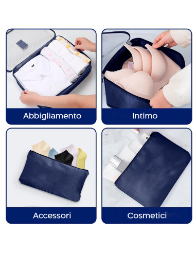 Set 6 Borse Organizer da Viaggio Impermeabili...