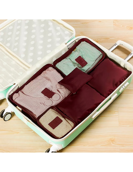 Set 6 Borse Organizer da Viaggio Impermeabili Salvaspazio per Valigia con Zip