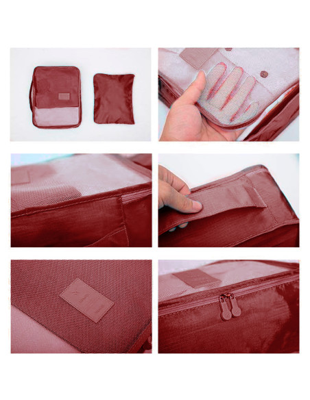 Set 6 Borse Organizer da Viaggio Impermeabili Salvaspazio per Valigia con Zip