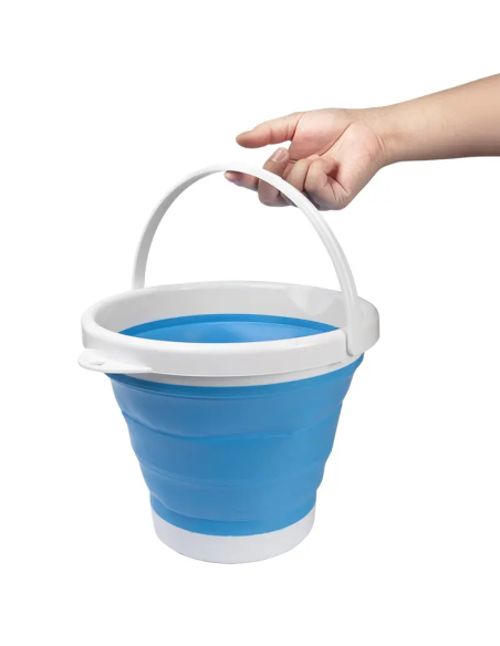 Secchio Silicone Pieghevole Capacità 5lt Portatile Salvaspazio Campeggio Casa