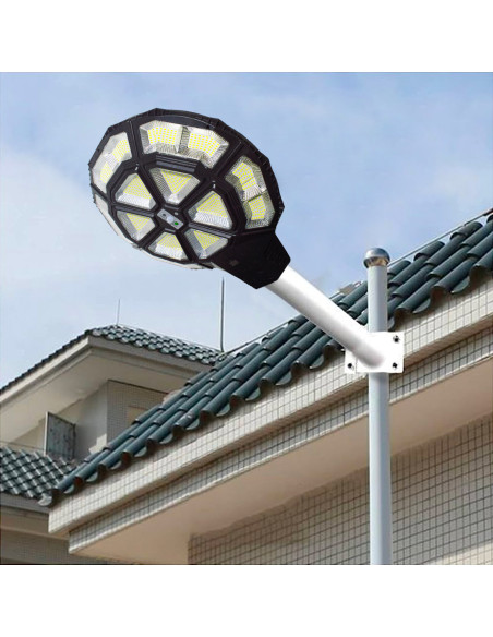 Lampione Stradale Ricarica Solare Jortan Potenza 500W IP66 Telecomando e Timer