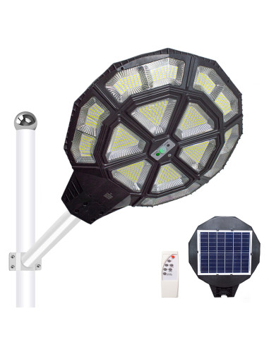 Lampione Stradale Ricarica Solare Jortan Potenza 500W IP66 Telecomando e  Timer