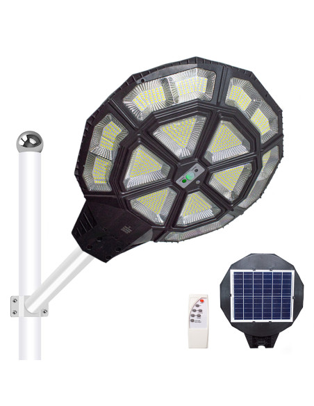 Lampione Stradale Ricarica Solare Jortan Potenza 500W IP66 Telecomando e Timer