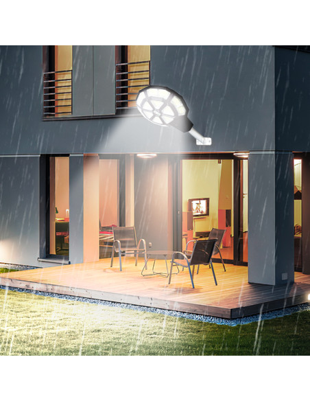 Lampione Stradale Ricarica Solare Jortan Potenza 500W IP66 Telecomando e Timer