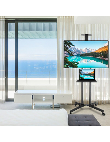 Supporto Carello TV 4 Ruote Girevoli Mobile Staffa Porta Televisione Fino a 50Kg
